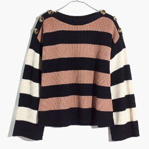 Madewell Calloway Boatneck Pullover Sweater in Stripe Mix